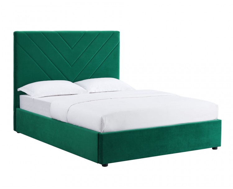 Islington Green Velvet Fabric Double Bed