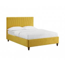 Lexie Mustard Luxe Velvet Double Bed