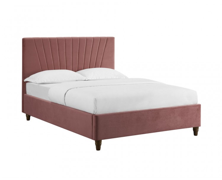 Lexie Pink Velvet Kingsize Bed