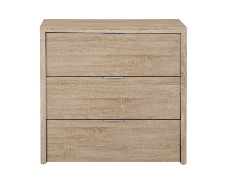 Lexington 3 Drawer Bedroom Chest Modern Oak Finish Design