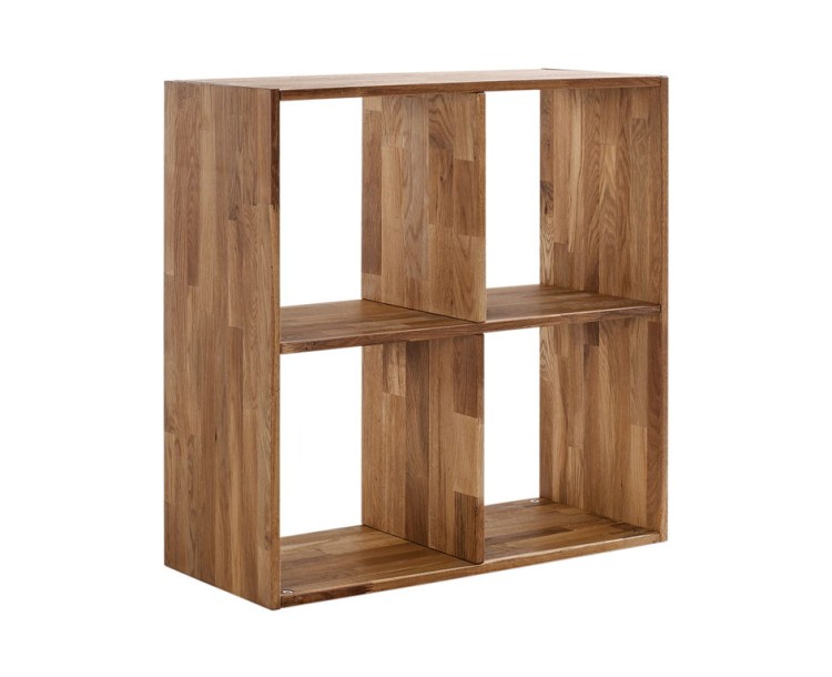 Maximo Solid Oak Cross 4 Divider Storage Unit