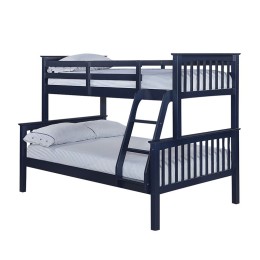 Otto Trio Pine Contemporary Bunk Bed Navy