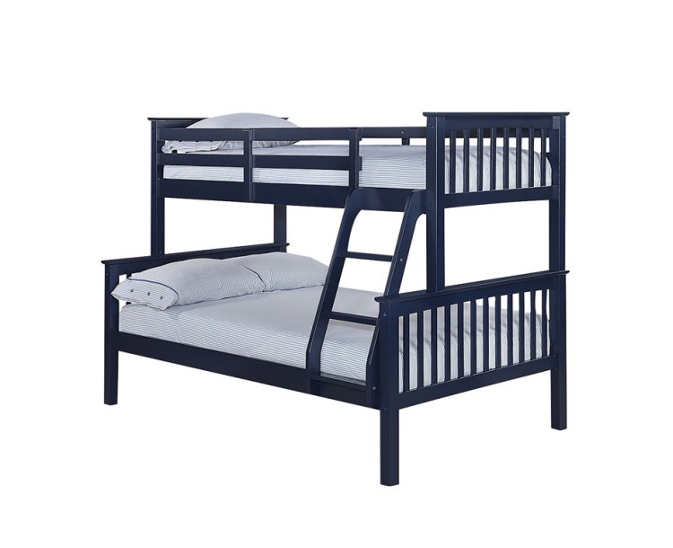 Otto Trio Pine Contemporary Bunk Bed Navy