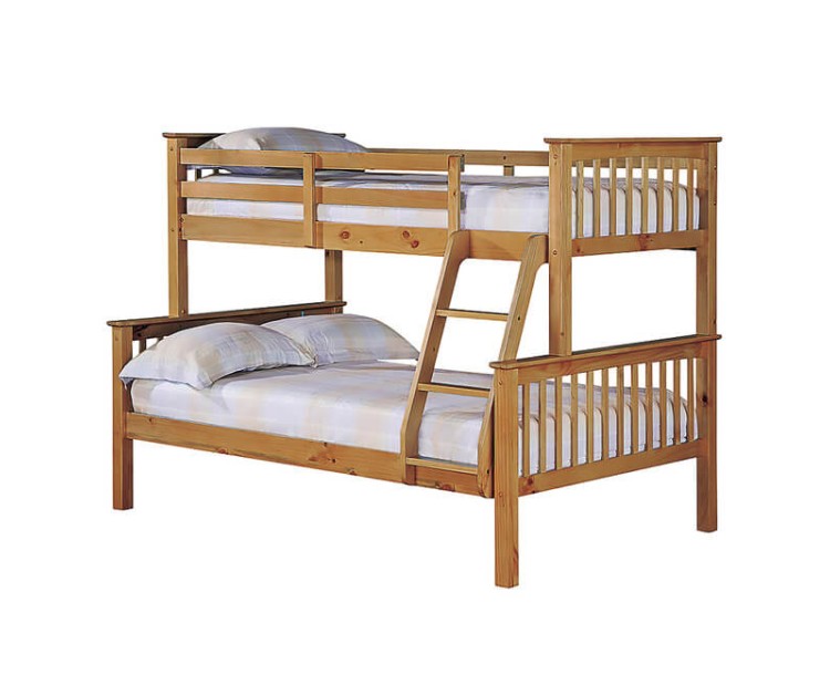 Otto Trio Pine Contemporary Bunk Bed