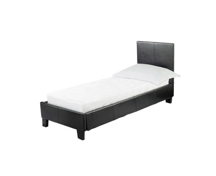 Prado Black Faux Leather 3FT Single Bed