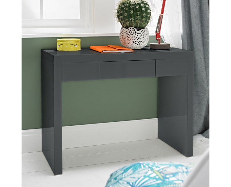 Puro High Gloss Bedroom Charcoal Dressing Table