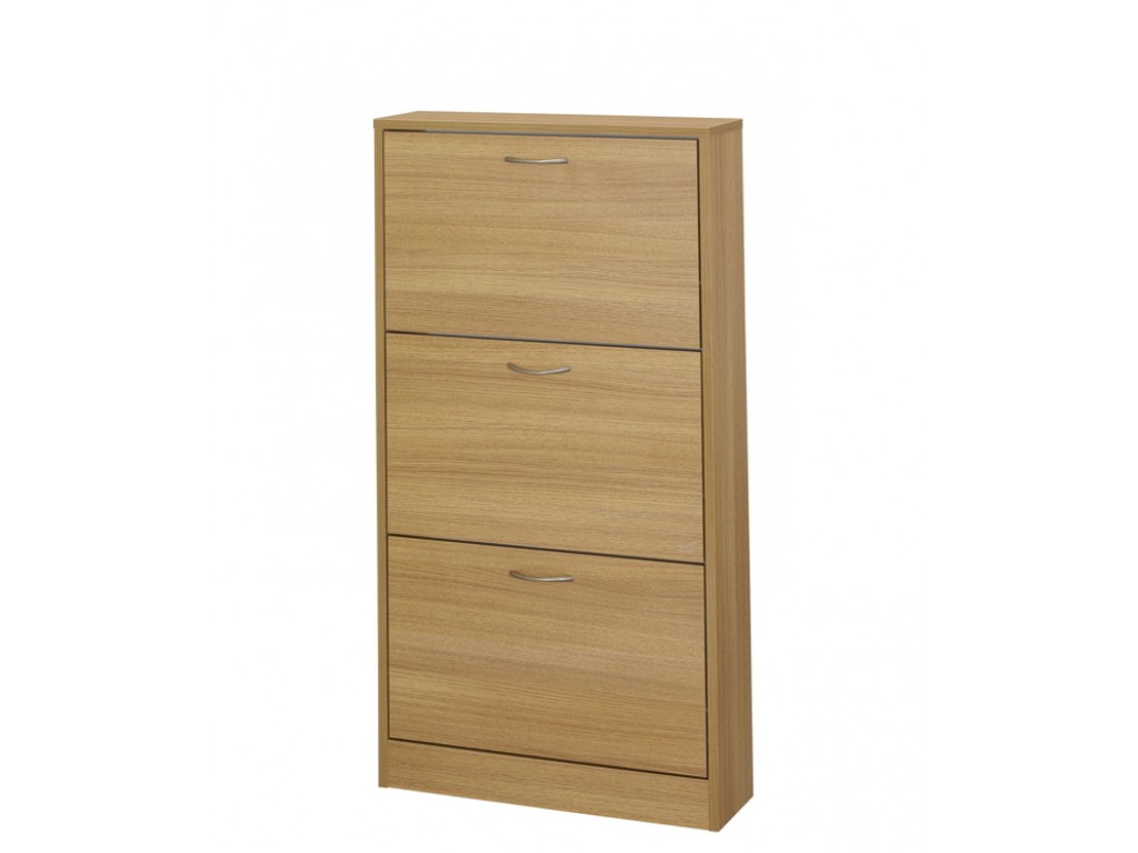 Three Draw Nova Shoe Cabinet Finished In White