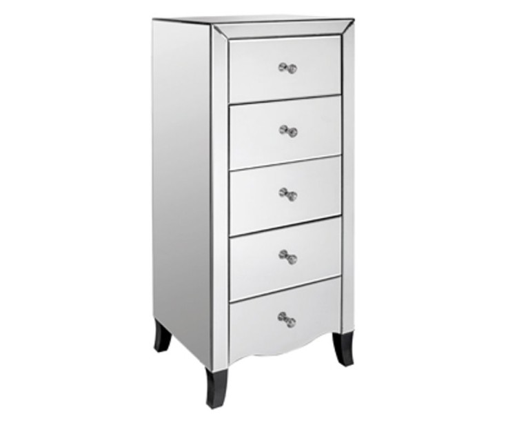 Valentina 5 Drawer Mirrored Chest