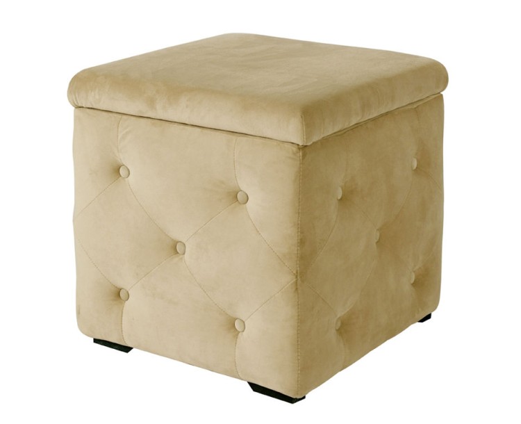 Valentina Fabric Beige Finish Storage Box