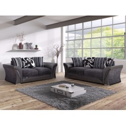 Shannon Black Fabric 3+2 Seater Living Room Sofa Set