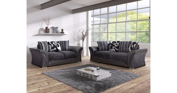 black fabric living room sets