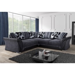 Shannon Black Fabric Large Living Room Corner Sofa