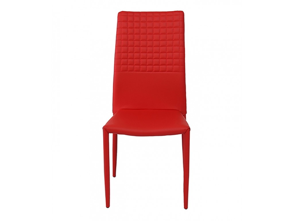 Cuba Stackable Faux Leather Red Dining Chair