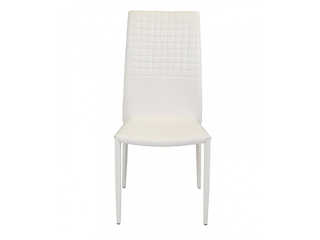 Cuba Stackable Faux Leather White Dining Chair
