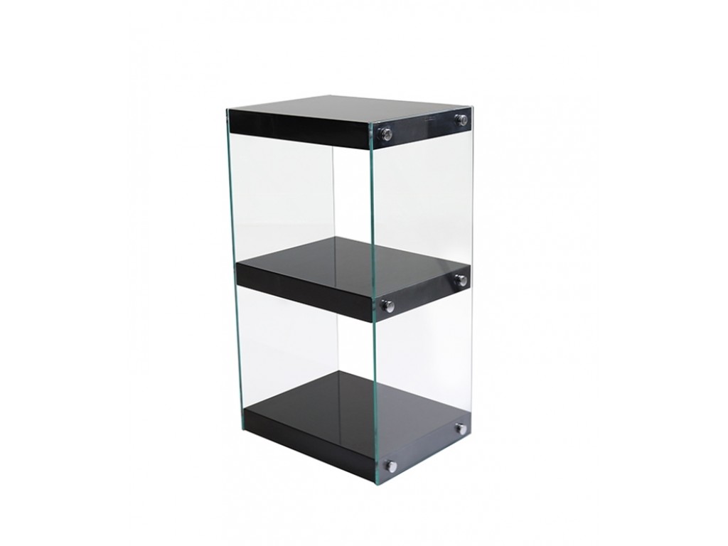 Moda Glass Display Shelving Units Black High Gloss