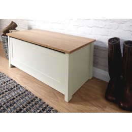 Cream Lancaster Contemporary Ottoman Storage Box