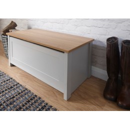 Classic Grey Lancaster Ottoman Lift Up Storage Box