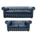 Chesterfield Genuine Leather Three & Two Seater Sofa Suite