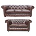 Chesterfield Genuine Leather Three & Two Seater Sofa Suite