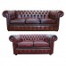 Chesterfield Genuine Leather Three & Two Seater Sofa Suite