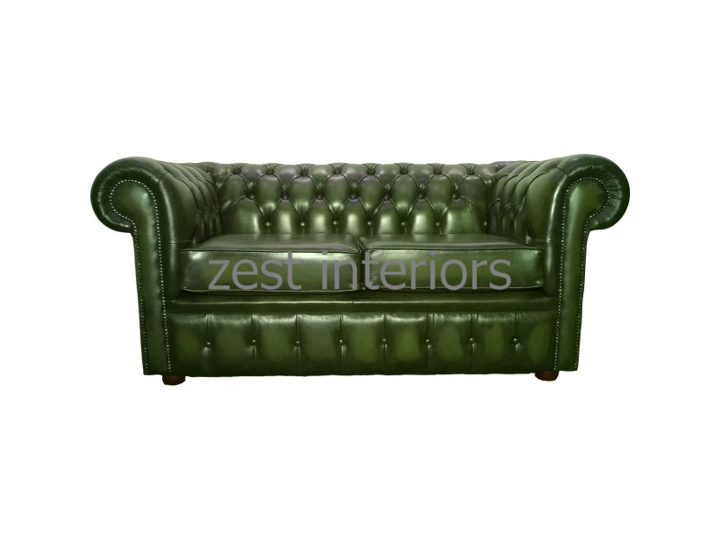 Chesterfield Genuine Leather Two Seater Sofa Bed Collection
