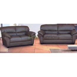 Polo Three & Two Seater Sofa Room Set High Quality Brown Faux Leather