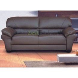 Polo Three Seater Sofa High Quality Brown Faux Leather