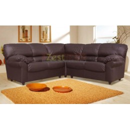 Polo Large Corner High Quality Brown Faux Leather Sofa