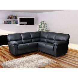 Polo Large Corner Sofa High Quality Black Faux Leather