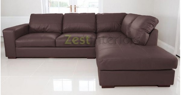 Hand Corner Sofa Brown Faux Leather, Faux Leather Corner Sofas Uk