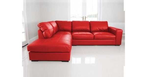 Large Corner Sofa Red Faux Leather, Faux Leather Corner Sofa Bed Uk