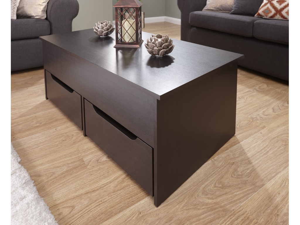 Ultimate 2 Drawer Coffee Table with Lift Up Top Storage Space