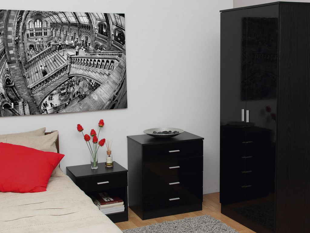 Madrid Black Oak Bedroom Furniture Three Piece Collection